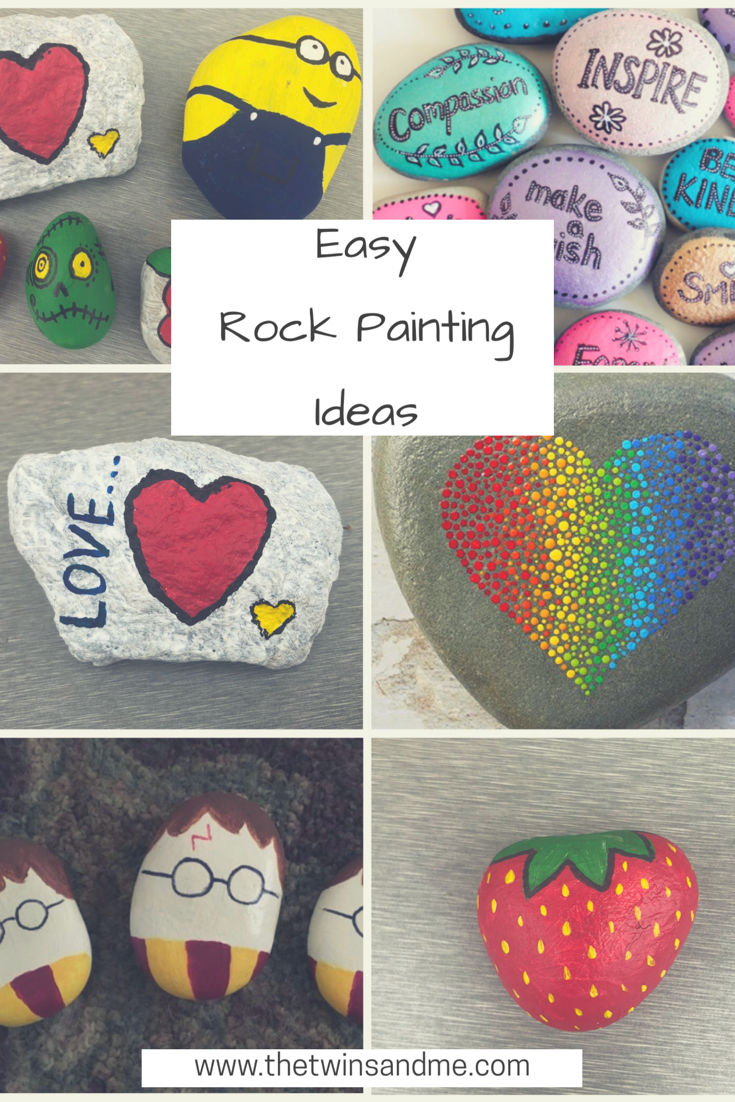 Easy Rock painting ideas The Twins and Me